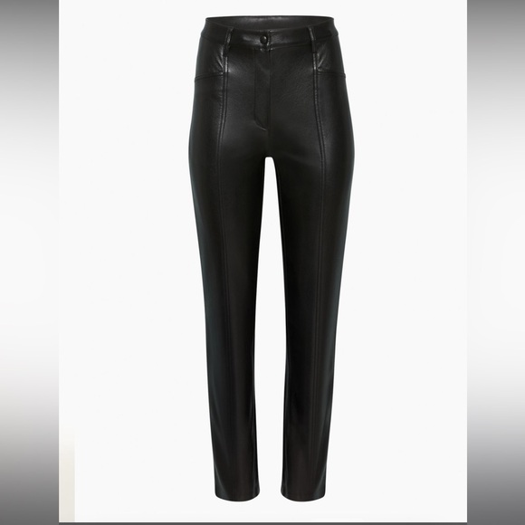 Aritzia Wilfred - Rebel Vegan Leather Pants - Black - Picture 2 of 11